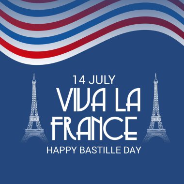 Vektör çizim bir afiş 14 Temmuz. Bastille günü kutlu olsun. Metin alanı arka plan.