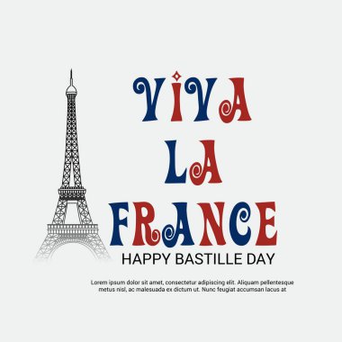 Vektör çizim bir afiş 14 Temmuz. Bastille günü kutlu olsun. Metin alanı arka plan.