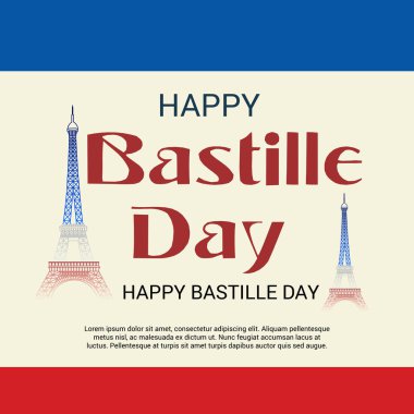 Vektör çizim bir afiş 14 Temmuz. Bastille günü kutlu olsun. Metin alanı arka plan.