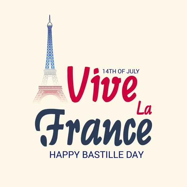 Illustration Vectorielle Une Bannière Pour Juillet Joyeuse Fête Bastille Texte — Image vectorielle