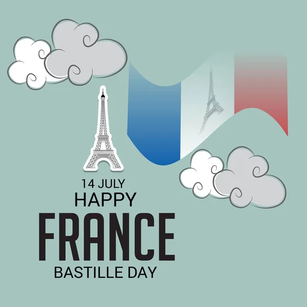 Vektorové Ilustrace Banner Pro Července Šťastný Den Pádu Bastily Pozadí — Stockový vektor