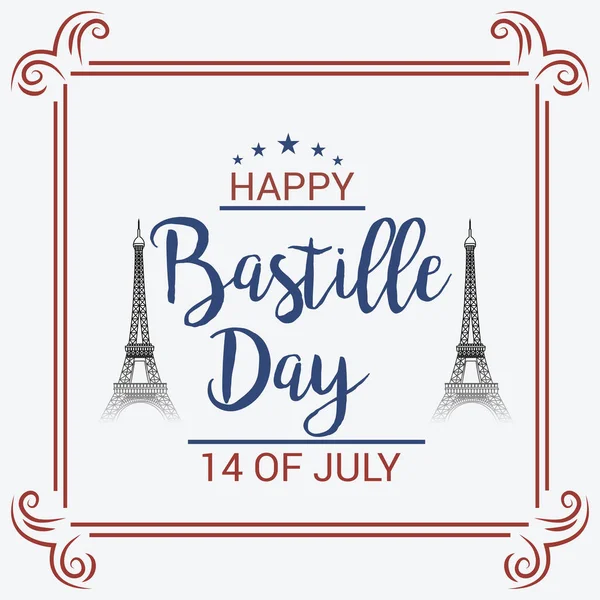 Vektör çizim bir afiş 14 Temmuz. Bastille günü kutlu olsun. Metin alanı arka plan.
