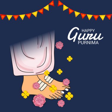 Metin alanı arka plan ile kutlama Guru Purnima onurlandıran gün için bir afiş vektör çizim.