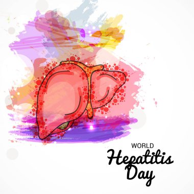 Dünya hepatit günü metin alanı arka plan için bir afiş vektör çizim.