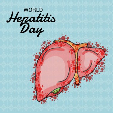 Dünya hepatit günü metin alanı arka plan için bir afiş vektör çizim.