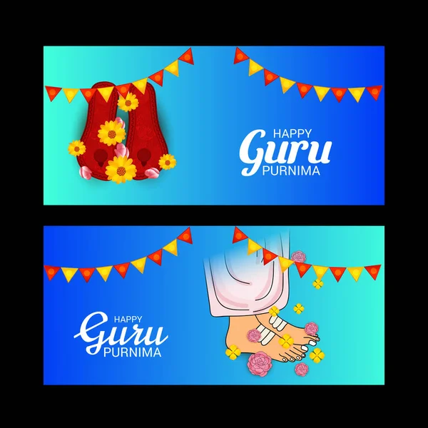 Ilustração Vetorial Uma Bandeira Para Dia Celebração Honra Guru Purnima — Vetor de Stock
