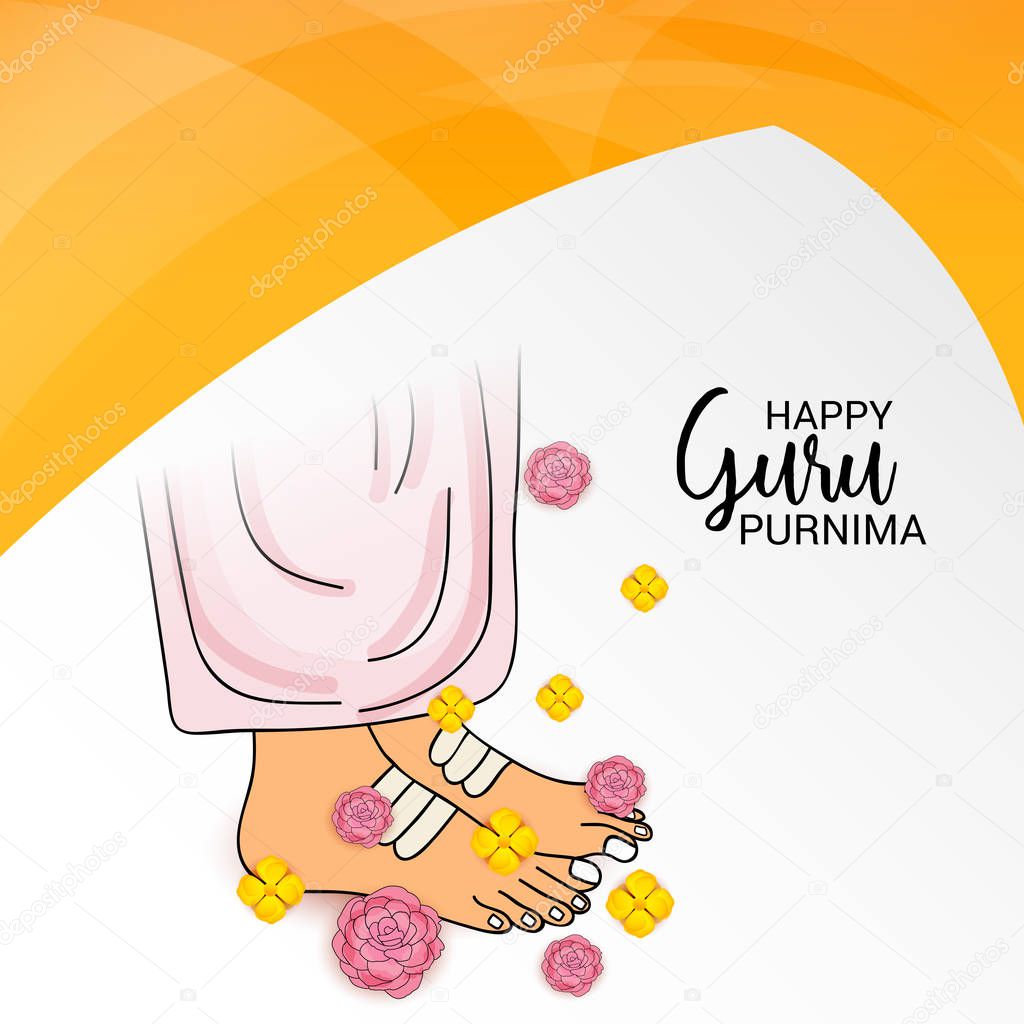 Vector Illustration of a Banner for the Day Of Honoring Celebration Guru Purnima with Text Space Background.