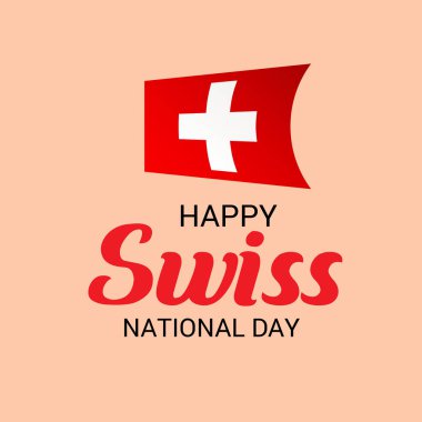 Mutlu İsviçre Milli Günü için bir arka plan vektör çizim.