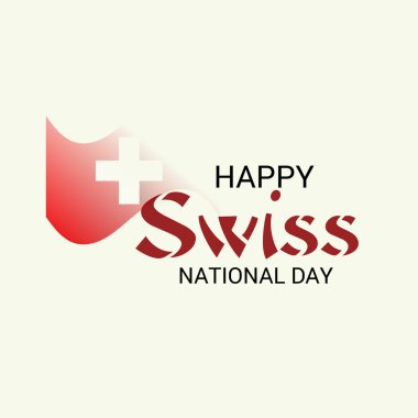 Mutlu İsviçre Milli Günü için bir arka plan vektör çizim.