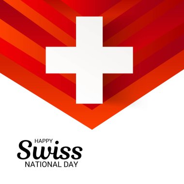 Mutlu İsviçre Milli Günü için bir arka plan vektör çizim.