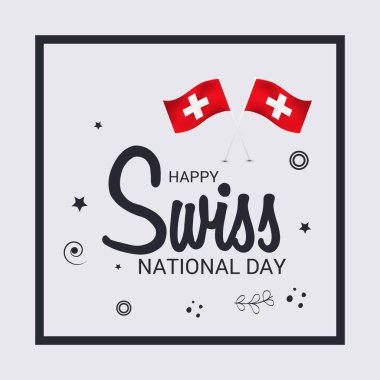 Mutlu İsviçre Milli Günü için bir arka plan vektör çizim.