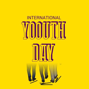 Uluslararası Gençlik günü için bir arka plan vektör çizim.