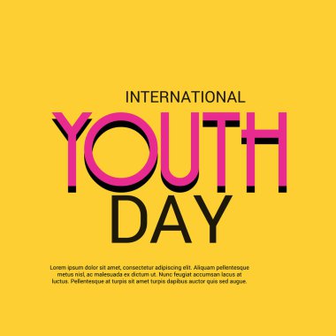 Uluslararası Gençlik günü için bir arka plan vektör çizim.