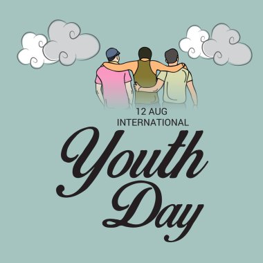 Uluslararası Gençlik günü için bir arka plan vektör çizim.