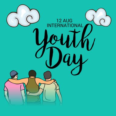 Uluslararası Gençlik günü için bir arka plan vektör çizim.