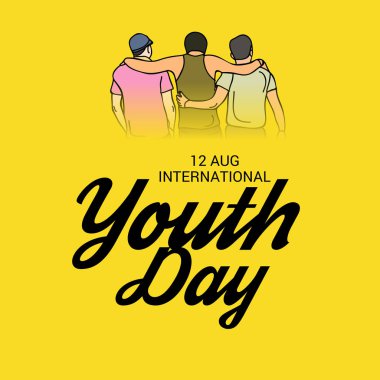 Uluslararası Gençlik günü için bir arka plan vektör çizim.
