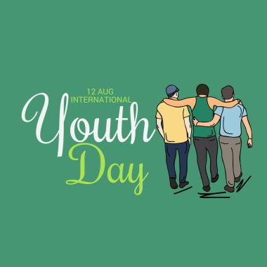 Uluslararası Gençlik günü için bir arka plan vektör çizim.