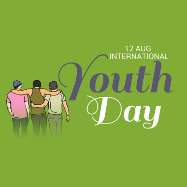 Uluslararası Gençlik günü için bir arka plan vektör çizim.
