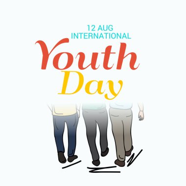 Uluslararası Gençlik günü için bir arka plan vektör çizim.