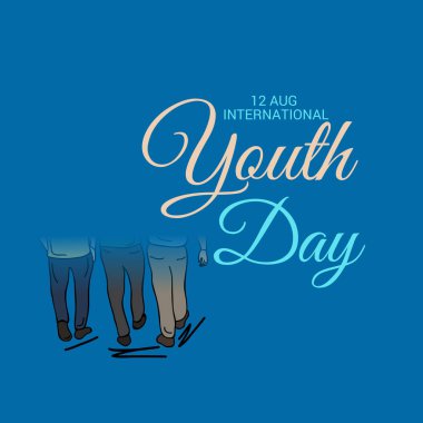 Uluslararası Gençlik günü için bir arka plan vektör çizim.