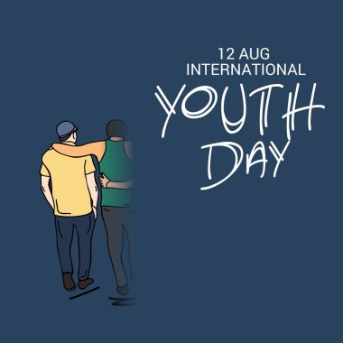 Uluslararası Gençlik günü için bir arka plan vektör çizim.