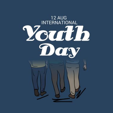 Uluslararası Gençlik günü için bir arka plan vektör çizim.