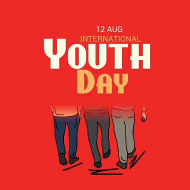 Uluslararası Gençlik günü için bir arka plan vektör çizim.