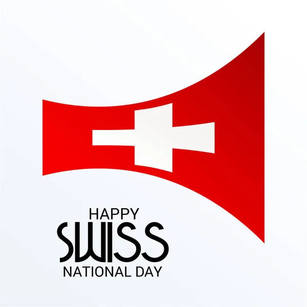 Εικονογράφηση Φορέας Ένα Υπόβαθρο Για Την Ευτυχισμένη Ελβετική Εθνική Ημέρα — Διανυσματικό Αρχείο