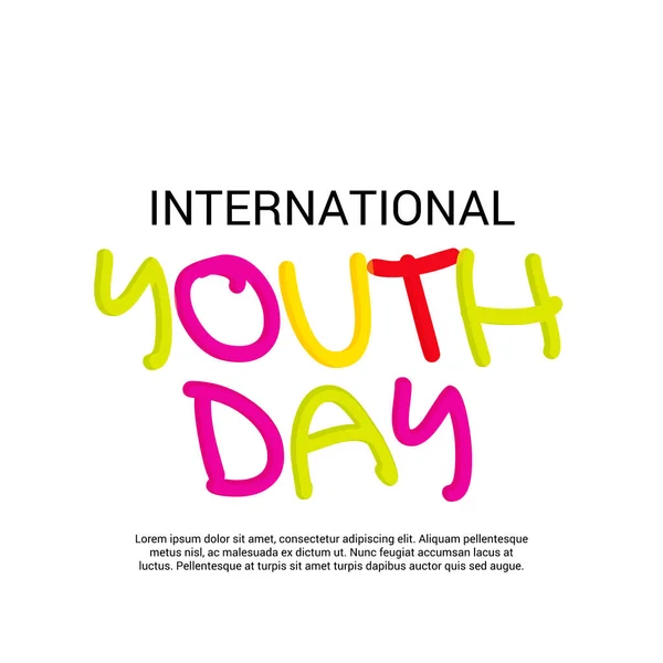 Vektor Ilustrasi Latar Belakang Untuk Hari Pemuda Internasional - Stok Vektor