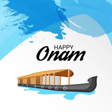 Mutlu Onam Festivali Güney Hindistan Kerala için bir kutlama arka plan vektör çizim.