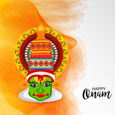 Mutlu Onam Festivali Güney Hindistan Kerala için bir kutlama arka plan vektör çizim.