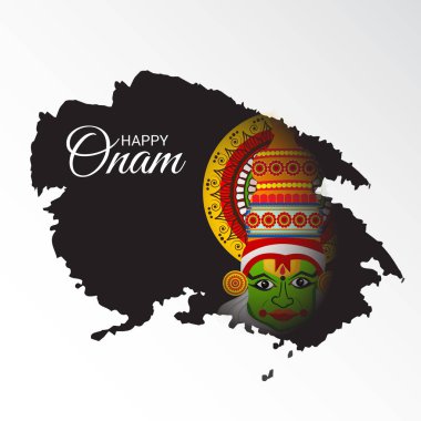 Mutlu Onam Festivali Güney Hindistan Kerala için bir kutlama arka plan vektör çizim.