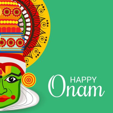 Mutlu Onam Festivali Güney Hindistan Kerala için bir kutlama arka plan vektör çizim.