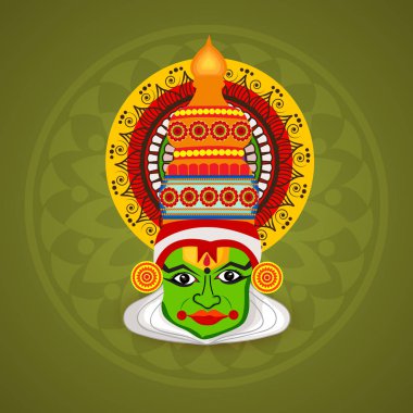 Mutlu Onam Festivali Güney Hindistan Kerala için bir kutlama arka plan vektör çizim.