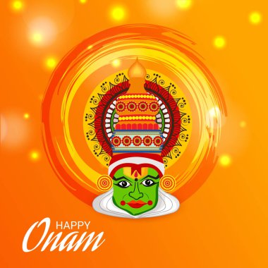 Mutlu Onam Festivali Güney Hindistan Kerala için bir kutlama arka plan vektör çizim.