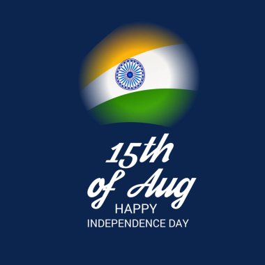 Bir afiş ile şık metin 15 Ağustos, ulusal bayrak renkleri arka plan vektör çizim Hint bağımsızlık günü kutlamaları için.
