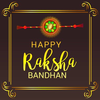 Hint Festivali Raksha Bandhan kutlama kardeş bağ için bir satış ve promosyon afiş poster dekoratif serdar ile vektör çizim.