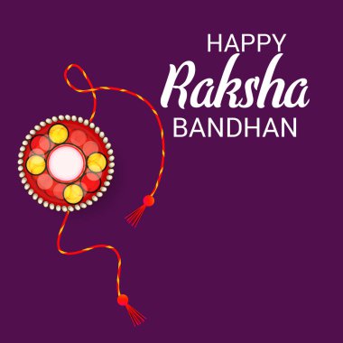 Hint Festivali Raksha Bandhan kutlama kardeş bağ için bir satış ve promosyon afiş poster dekoratif serdar ile vektör çizim.