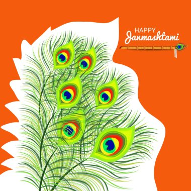 Mutlu Janmashtami Hint Festivali, Lord Krishna Doğum günü için bir arka plan vektör çizim.