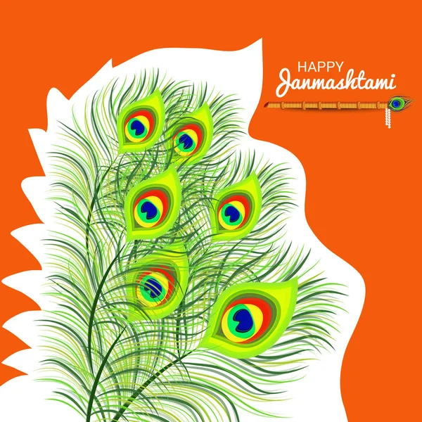 Mutlu Janmashtami Hint Festivali, Lord Krishna Doğum günü için bir arka plan vektör çizim.