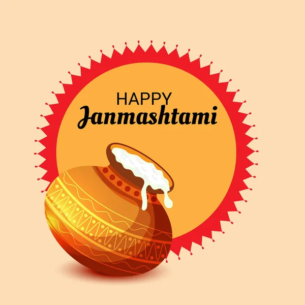 Mutlu Janmashtami Hint Festivali, Lord Krishna Doğum günü için bir arka plan vektör çizim.