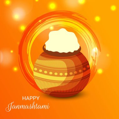 Mutlu Janmashtami Hint Festivali, Lord Krishna Doğum günü için bir arka plan vektör çizim.