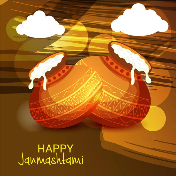 Mutlu Janmashtami Hint Festivali, Lord Krishna Doğum günü için bir arka plan vektör çizim.