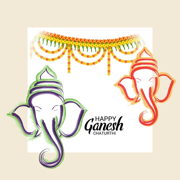 Wektor Ilustracja Karta Creative Plakatu Lub Transparentu Festiwal Ganesh Chaturthi — Wektor stockowy