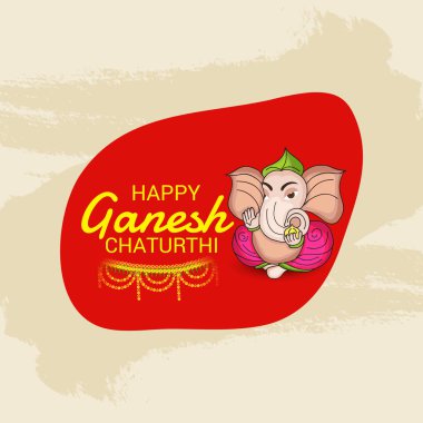 Ganesh Chaturthi kutlama Festivali için vektör çizim yaratıcı kartı, Poster veya başlık sayfası.