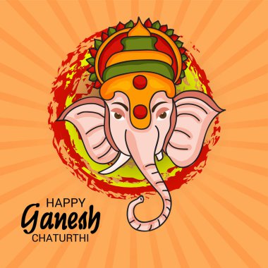 Ganesh Chaturthi kutlama Festivali için vektör çizim yaratıcı kartı, Poster veya başlık sayfası.