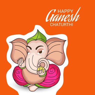 Ganesh Chaturthi kutlama Festivali için vektör çizim yaratıcı kartı, Poster veya başlık sayfası.