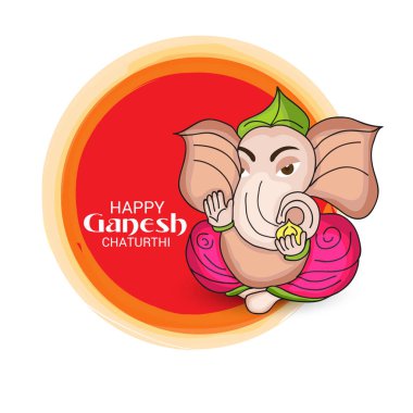 Ganesh Chaturthi kutlama Festivali için vektör çizim yaratıcı kartı, Poster veya başlık sayfası.