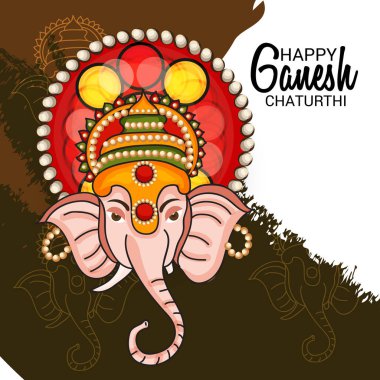 Ganesh Chaturthi kutlama Festivali için vektör çizim yaratıcı kartı, Poster veya başlık sayfası.