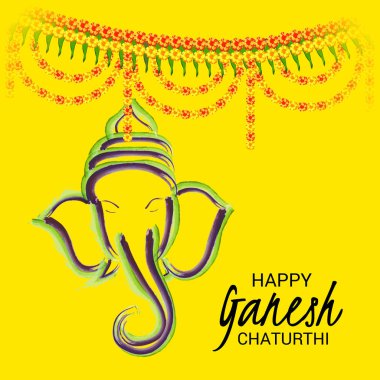 Ganesh Chaturthi kutlama Festivali için vektör çizim yaratıcı kartı, Poster veya başlık sayfası.